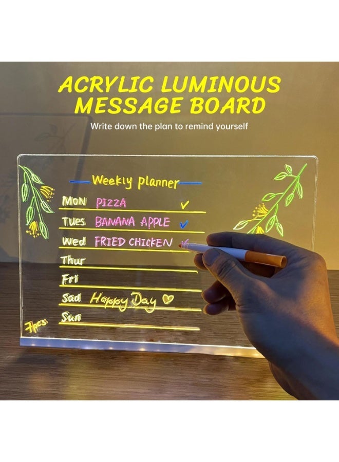 An illuminated acrylic notepad (LED Message Board), ideal for home decor, leaving notes, or as a creative gift. - Image 2